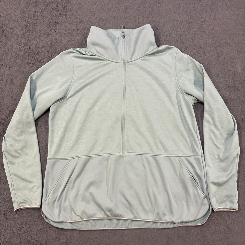 Columbia Sage Green Half Zip Pullover Jacket Outdoor Lightweight Women’s Sz 2XL